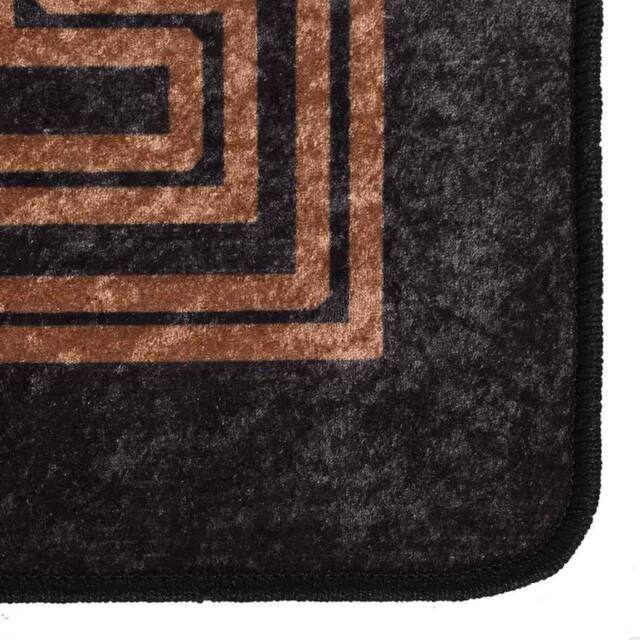 Berkfield Home Rug Washable 160x230 cm Black & Gold Anti Slip - Size: 100 cm diameter - image 1
