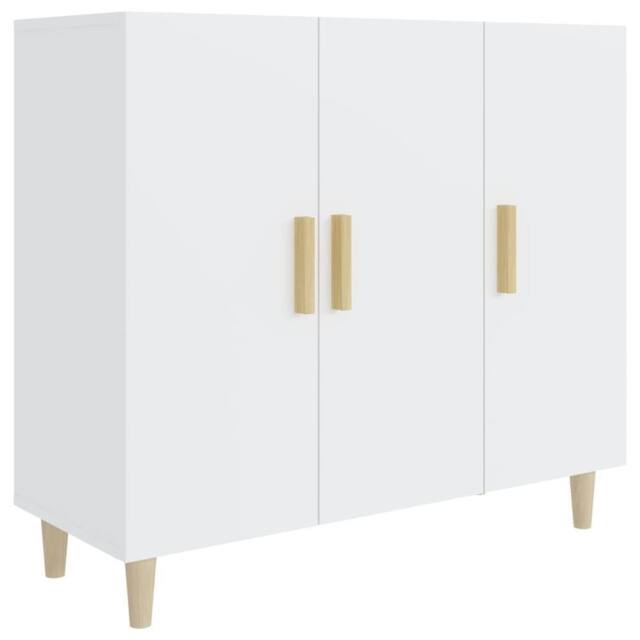 Berkfield Home Sideboard White 90x34x80 cm Engineered Wood - Size: 90 x 34 x 80 cm - image 1