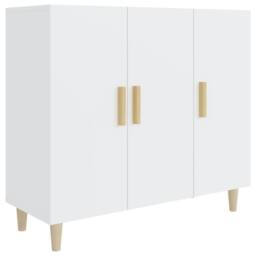 Berkfield Home Sideboard White 90x34x80 cm Engineered Wood - Size: 90 x 34 x 80 cm - thumbnail 1