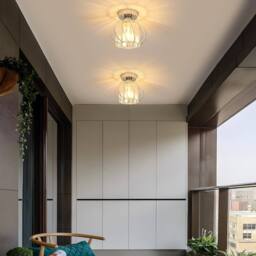 Goeco Ceiling Light Crystal Modern, E27, Ceiling Light Semi-Flush Mounting in Silver - thumbnail 5