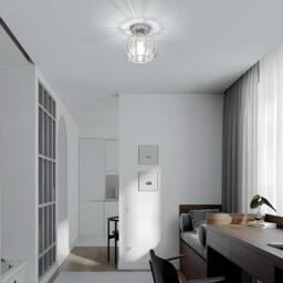 Goeco Ceiling Light Crystal Modern, E27, Ceiling Light Semi-Flush Mounting in Silver - thumbnail 3