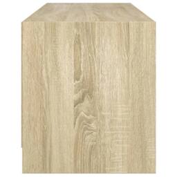 Berkfield Home TV Cabinet with Glass Doors Sonoma Oak 102x37x42 cm in Tan - Size: 102 x 37 x 42 cm - thumbnail 7