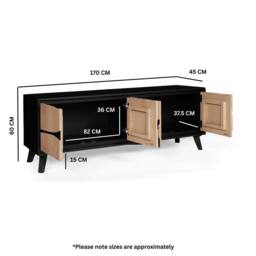 IH Design Dusk Mango Wood Low Board Sideboard Tv Stand in Tan - thumbnail 8