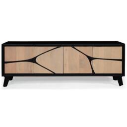 IH Design Dusk Mango Wood Low Board Sideboard Tv Stand in Tan - thumbnail 2