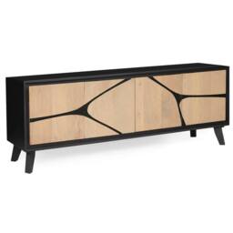 IH Design Dusk Mango Wood Low Board Sideboard Tv Stand in Tan - thumbnail 3