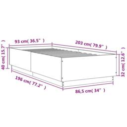 Berkfield Home Bed Frame without Mattress Brown Oak 90x200 cm - thumbnail 9
