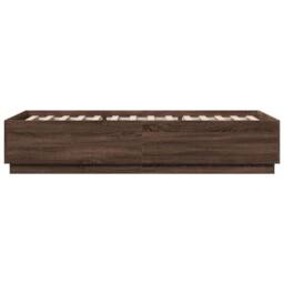 Berkfield Home Bed Frame without Mattress Brown Oak 90x200 cm - thumbnail 5