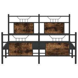 Berkfield Home Bed Frame without Mattress Smoked Oak 140x190 cm Engineered Wood in Brown - thumbnail 6