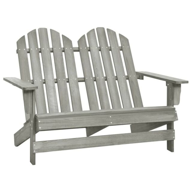 Berkfield Home 2-Seater Garden Adirondack Chair Solid Fir Wood Grey - image 1