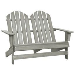 Berkfield Home 2-Seater Garden Adirondack Chair Solid Fir Wood Grey - thumbnail 1