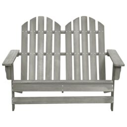Berkfield Home 2-Seater Garden Adirondack Chair Solid Fir Wood Grey - thumbnail 2