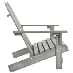 Berkfield Home 2-Seater Garden Adirondack Chair Solid Fir Wood Grey - thumbnail 3