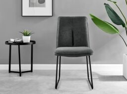 FurnitureboxUK Novara 100cm Black Top Round Dining Table & 4 Dark Grey Halley Chairs - thumbnail 8