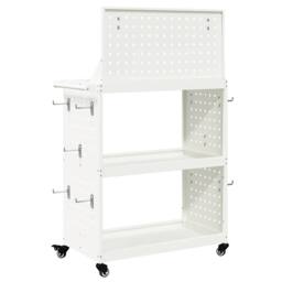 Berkfield Home Tool Trolley with Shelf with Wheel with Storage Manual White 65 x - thumbnail 7