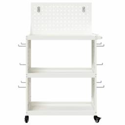 Berkfield Home Tool Trolley with Shelf with Wheel with Storage Manual White 65 x - thumbnail 5