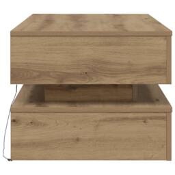 Berkfield Home Modern Coffee Table with LED Lights Artisian Oak 90x50x40 cm in Brown - Size: 90 x 50 x 40 cm - thumbnail 8