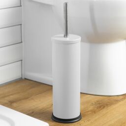Harbour Housewares 2x Round Toilet Brushes with Holder - Non Slip Cleaning Brush Set in Off-White - thumbnail 6