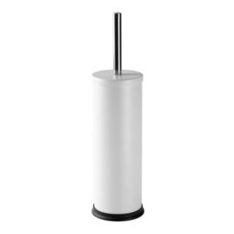 Harbour Housewares 2x Round Toilet Brushes with Holder - Non Slip Cleaning Brush Set in Off-White - thumbnail 4