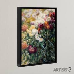 "Artery8 Gustave Caillebotte Chrysanthemums in the Garden Framed Canvas Art - Size: W12"" x H16""" - thumbnail 2