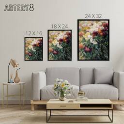"Artery8 Gustave Caillebotte Chrysanthemums in the Garden Framed Canvas Art - Size: W12"" x H16""" - thumbnail 4
