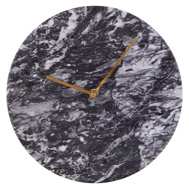 Orsina Contemporary Black Marble Wall Clock, Marble Constructed Large Wall Clock, Versatile Clock For Kitchen - image 1