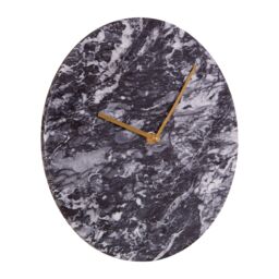 Orsina Contemporary Black Marble Wall Clock, Marble Constructed Large Wall Clock, Versatile Clock For Kitchen - thumbnail 2