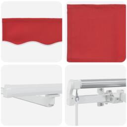 Berkfield Home Manual Retractable Awning with LED Red 350x250 cm - thumbnail 8