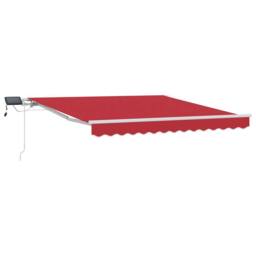 Berkfield Home Manual Retractable Awning with LED Red 350x250 cm - thumbnail 2