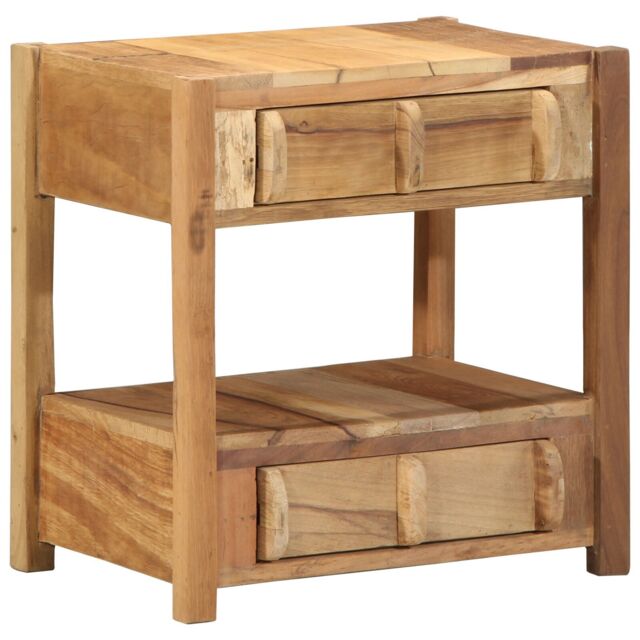 Berkfield Home Side Table 43x32x46 cm Solid Wood Reclaimed in Brown - Size: 43 x 32 x 46 cm - image 1