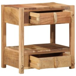Berkfield Home Side Table 43x32x46 cm Solid Wood Reclaimed in Brown - Size: 43 x 32 x 46 cm - thumbnail 3