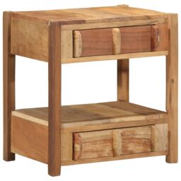 Berkfield Home Side Table 43x32x46 cm Solid Wood Reclaimed in Brown - Size: 43 x 32 x 46 cm - thumbnail 2