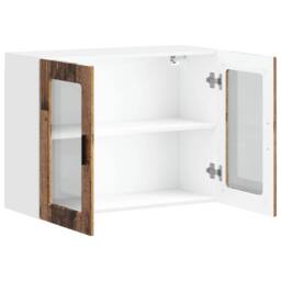 Berkfield Home Kitchen Wall Cabinet with Glass Door Porto Old Wood in Brown - thumbnail 6
