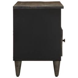 Berkfield Home TV Cabinet Black 100x33x46 cm Solid Wood Mango - Size: 100 x 33 x 46 cm - thumbnail 4