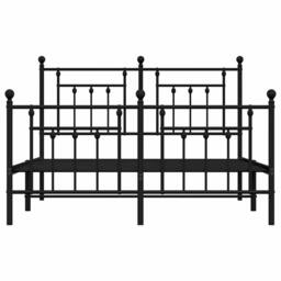 Berkfield Home Metal Bed Frame with Headboard & Footboard Black 140x190 cm - thumbnail 6