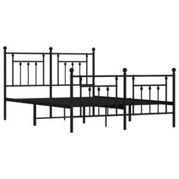 Berkfield Home Metal Bed Frame with Headboard & Footboard Black 140x190 cm - thumbnail 3