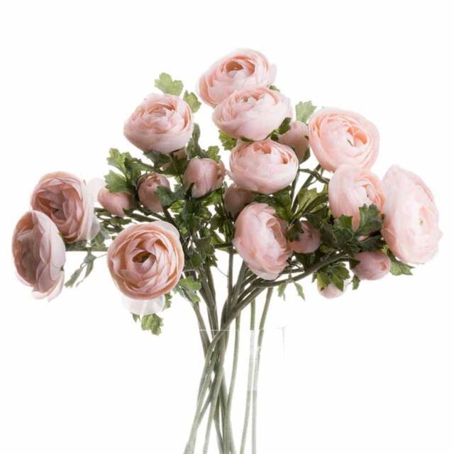 Lemon Pavilion Furniture and Decor Ranunculus Artificial Flower - L15 x W25 x H58 cm - Pastel Pink
