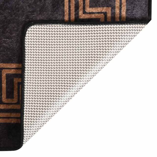Berkfield Home Rug Washable 80x150 cm Black & Gold Anti Slip - Size: 100 cm diameter - image 1