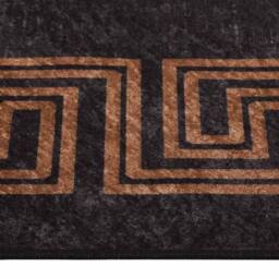 Berkfield Home Rug Washable 80x150 cm Black & Gold Anti Slip - Size: 100 cm diameter - thumbnail 4