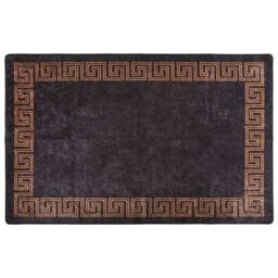 Berkfield Home Rug Washable 80x150 cm Black & Gold Anti Slip - Size: 100 cm diameter - thumbnail 2