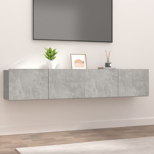 Berkfield Home TV Cabinets 2 pcs Concrete Grey 80x30x30 cm Engineered Wood - Size: 80 x 30 x 30 cm - image 1