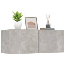 Berkfield Home TV Cabinets 2 pcs Concrete Grey 80x30x30 cm Engineered Wood - Size: 80 x 30 x 30 cm - thumbnail 4