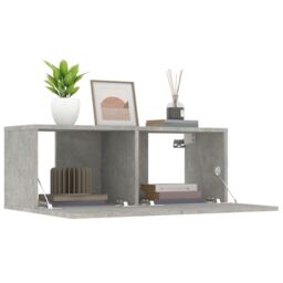 Berkfield Home TV Cabinets 2 pcs Concrete Grey 80x30x30 cm Engineered Wood - Size: 80 x 30 x 30 cm - thumbnail 5