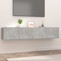 Berkfield Home TV Cabinets 2 pcs Concrete Grey 80x30x30 cm Engineered Wood - Size: 80 x 30 x 30 cm - thumbnail 1