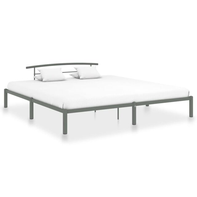 Berkfield Home Bed Frame Grey Metal 200x200 cm - image 1