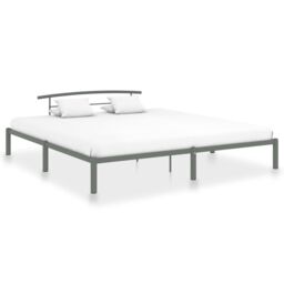 Berkfield Home Bed Frame Grey Metal 200x200 cm - thumbnail 1