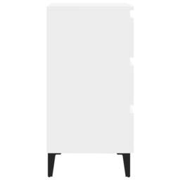 Berkfield Home Sturdy Bed Cabinet with Metal Legs White 40x35x69 cm - Size: 40 x 35 x 69 cm - thumbnail 5