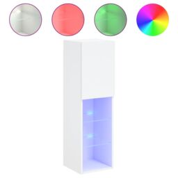 Berkfield Home TV Cabinets with LED Lights 2 pcs White 30.5x30x102 cm - thumbnail 6