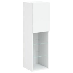 Berkfield Home TV Cabinets with LED Lights 2 pcs White 30.5x30x102 cm - thumbnail 7