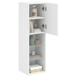 Berkfield Home TV Cabinets with LED Lights 2 pcs White 30.5x30x102 cm - thumbnail 5