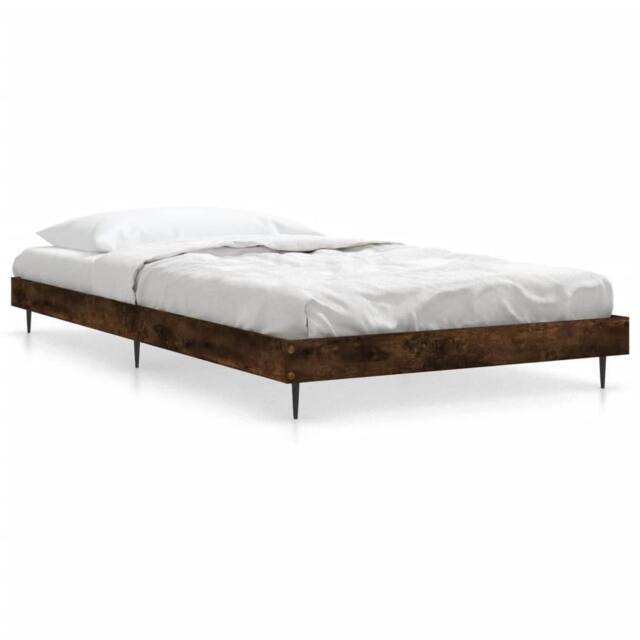 Berkfield Home Bed Frame Smoked Oak 90x200 cm Engineered Wood in Brown - image 1